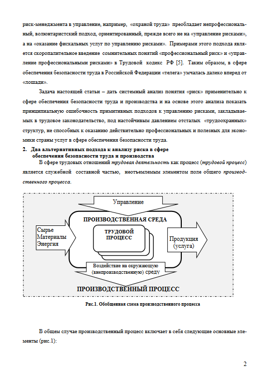 Концепции риска в жизни и деятельности человека , Системный анализ сущности и структуры риска в сфере обеспечения безопасности труда. Понятие «профессиональный риск» в международной и национальной практике